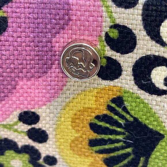 Spartina 449 Purple & Green Floral Linen/Leather Beach Bag or Weekender Tote XL - Picture 15 of 15